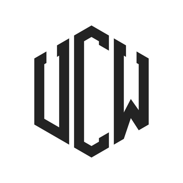 Дизайн логотипа UCW Первоначальная буква Монограмма UCW Логотип с использованием шестиугольной формы