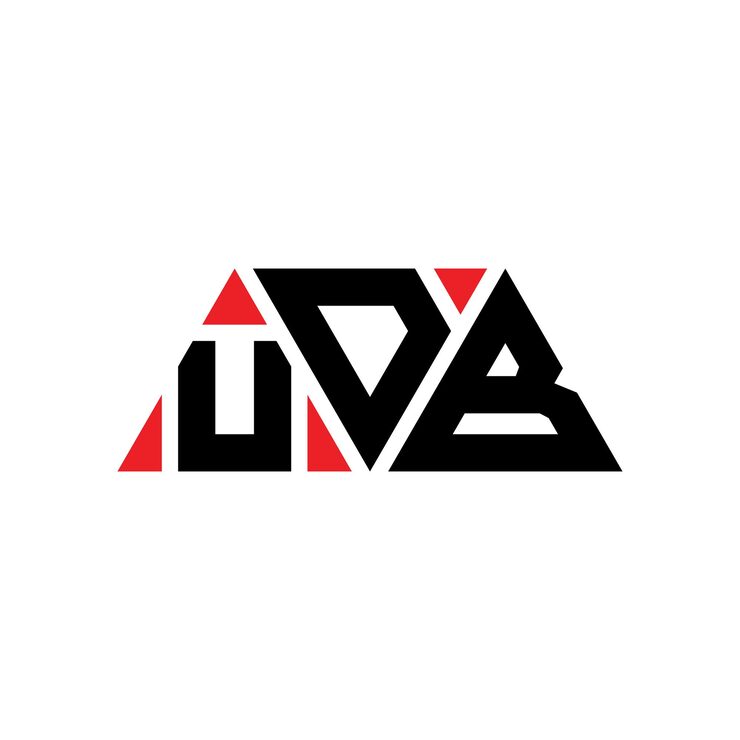 Vector udb triangle letter logo design with triangle shape udb triangle logo design monogram udb triangle vector logo template with red color udb triangular logo simple elegant and luxurious logo udb