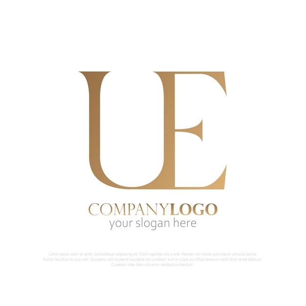 UE logo monogram goud