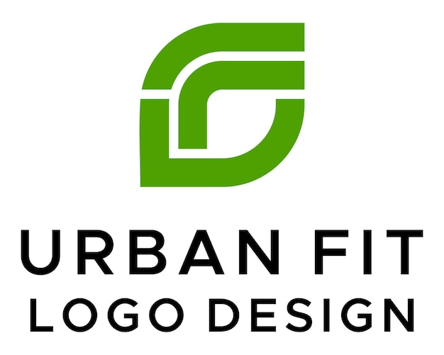 Uf lettera monogramma salute natura foglia logo design