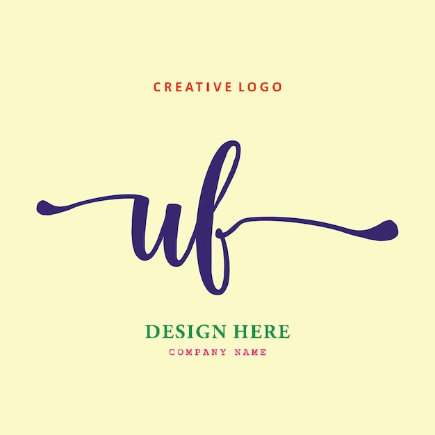 Vector uf lettering logo is simple easy to understand and authoritative