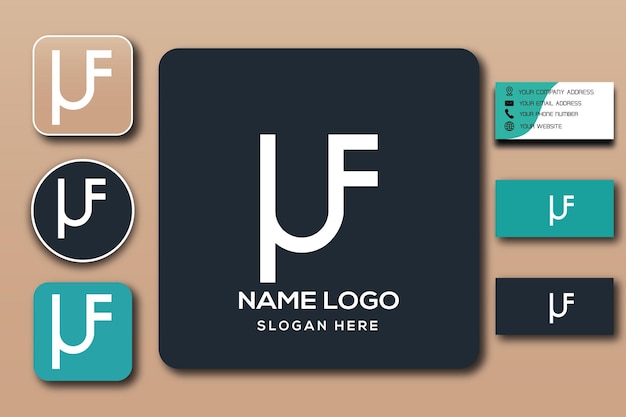 UF monogram logo template color editable