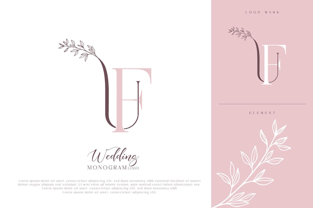 uf uf wedding initial monogram logo