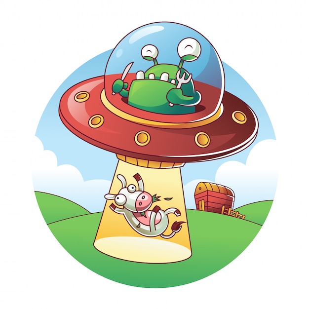 Ufo abducting a cow