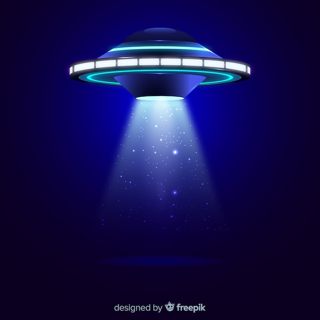 Vettore concetto di abduction ufo con design realistico