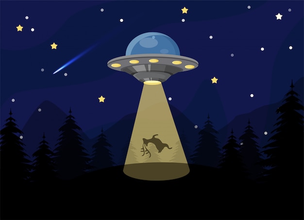 Ufoは地上の生き物を誘拐する