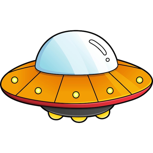 Vector ufo cartoon colored clipart illustration