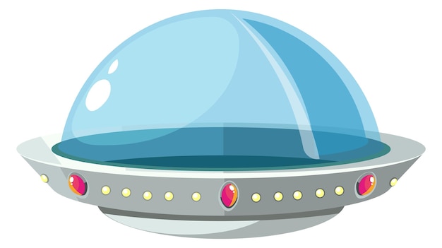 ufo cartoon icon flying space ship design