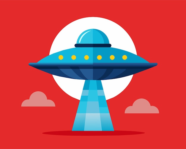 Vector ufo cartoon ufo modern spaceship