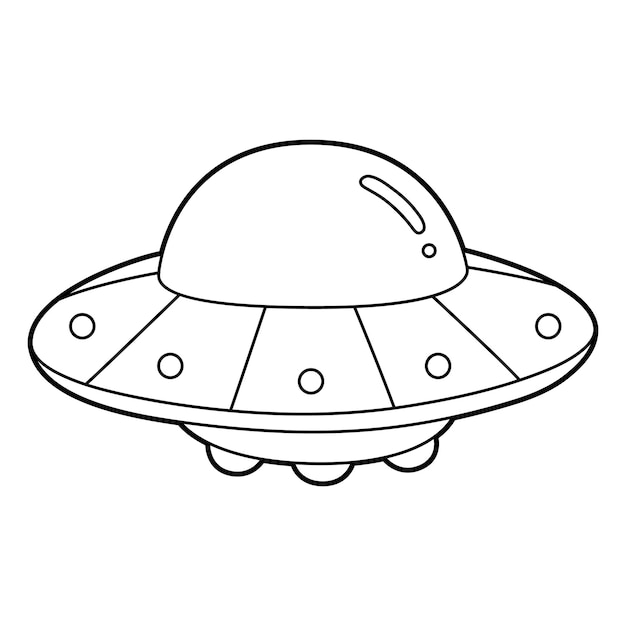 Pagina da colorare ufo isolata per i bambini