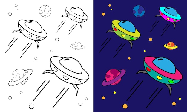 UFO coloring sheet Suitable for children's products