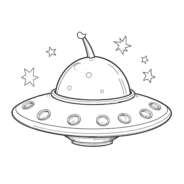 ufo drawing vector illustration coloring page