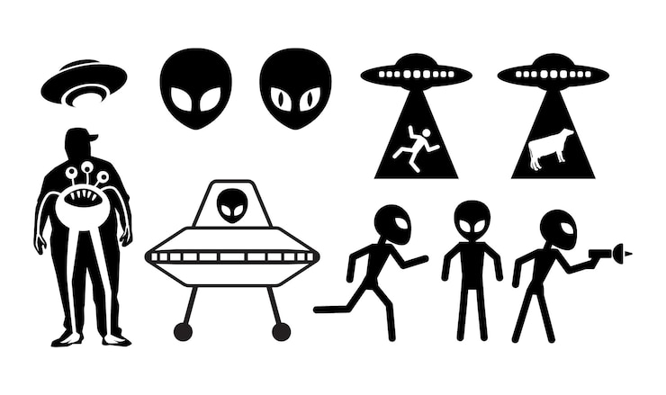 Vector ufo en buitenaardse ruimte beeld