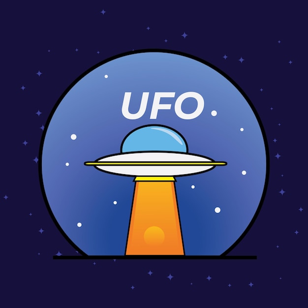 Ufo flat design icon vector illustration . suitable for your wallpaper