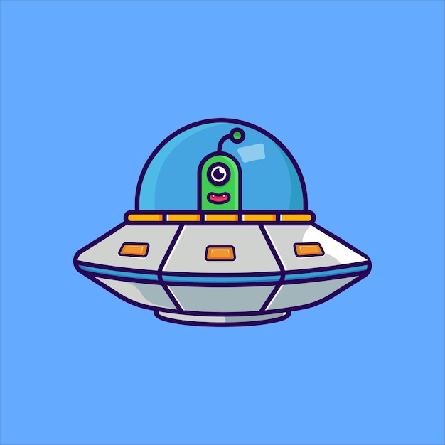 Vector ufo flying