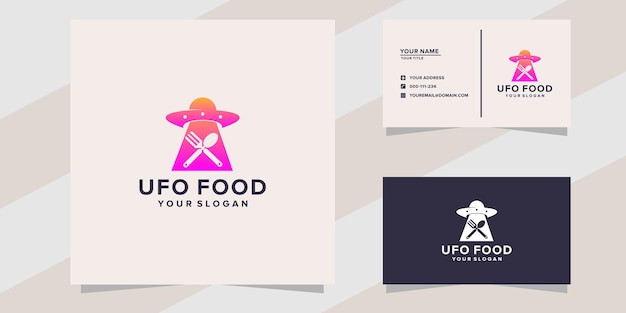 Ufo food logo template