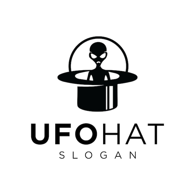 ベクトル ufoハットのロゴデザイン