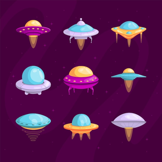 Vector ufo icon collectie