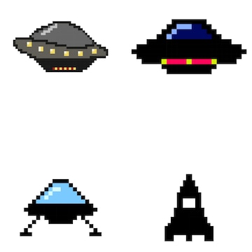 Premium Vector  Ufo icon. colored pixel art. vector flat graphic  illustration.