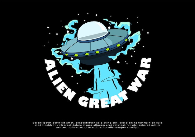 ufo illustration artwork for clothing