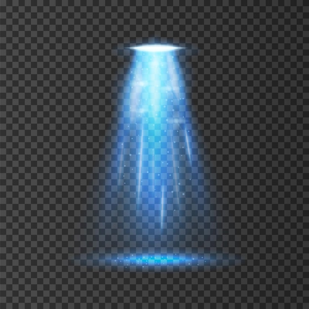 UFO light beam isolated on white background Vector illustration