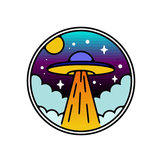 Ufo monoline-badge