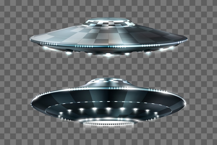 Vector ufo. ongeïdentificeerd vliegend object. futuristische ufo.