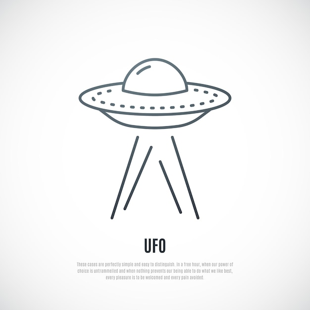 Ufo-pictogram in lijnstijl geïsoleerd op wit