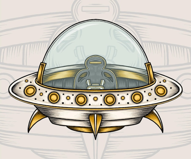 Ufo plane vector illustration