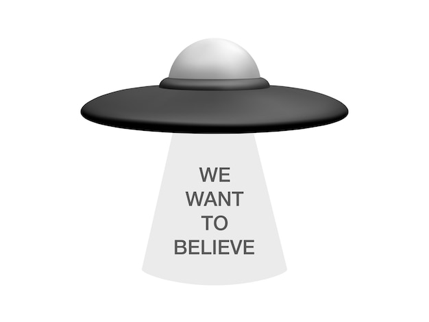 UFO-ruimte geïsoleerd Vector illustratie Futuristisch onbekend vliegend object Geïsoleerd op witte achtergrond