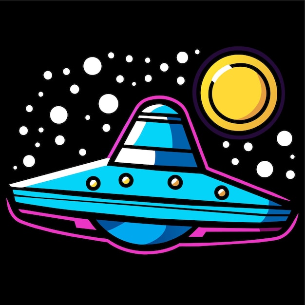 Vector ufo ship vector illustration