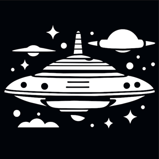 ベクトル ufo船のベクトルイラスト