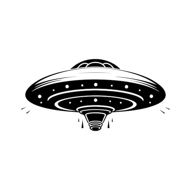 Ufo silhouet Vector op witte achtergrond