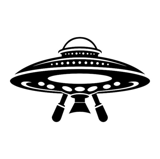 Ufo silhouette Vector On White Background