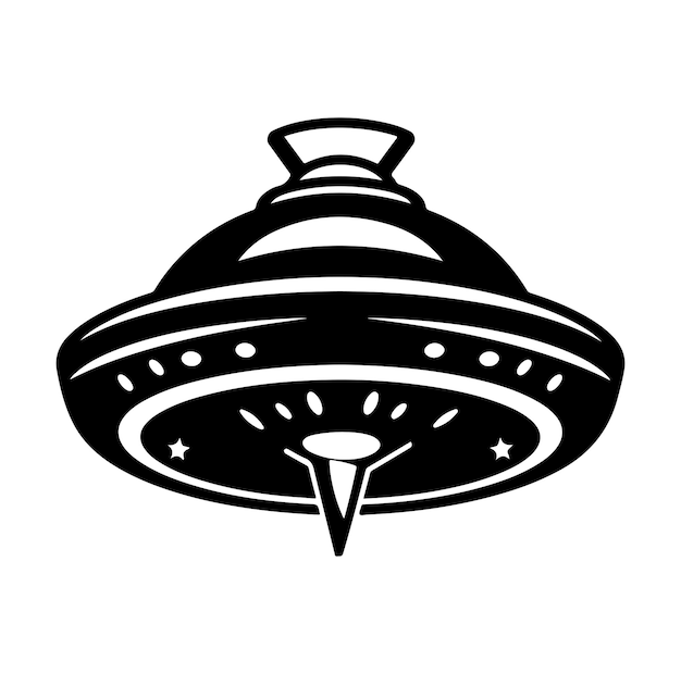 Ufo silhouette Vector On White Background