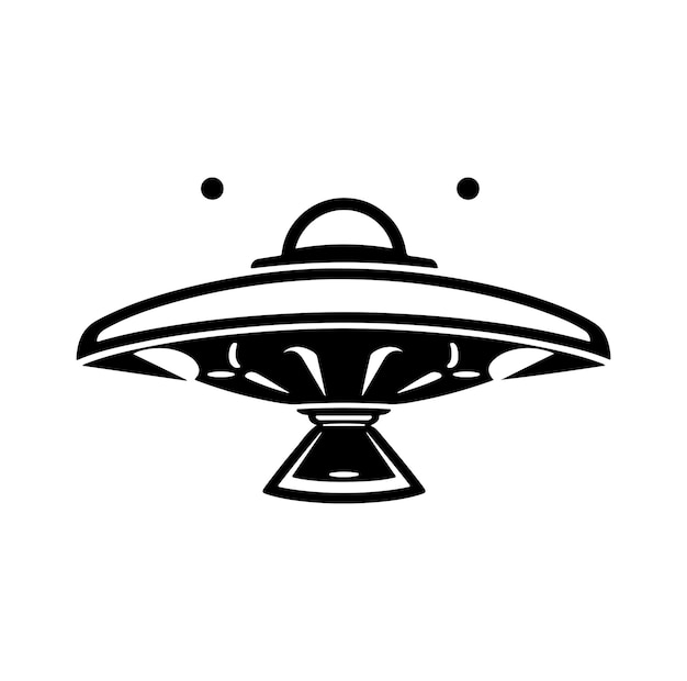 Vector ufo silhouette vector on white background