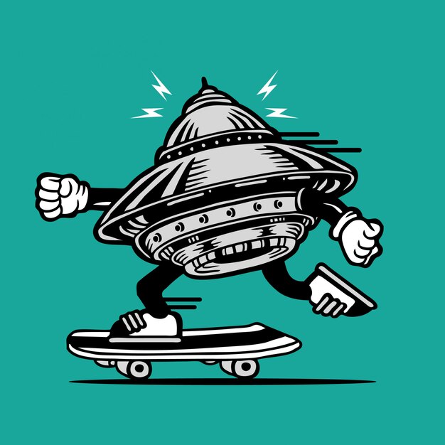 UFO Skateboarding Character Design