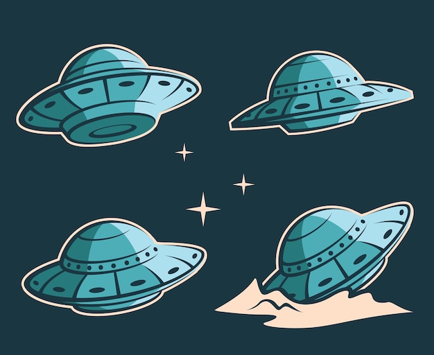 Set di navi spaziali ufo