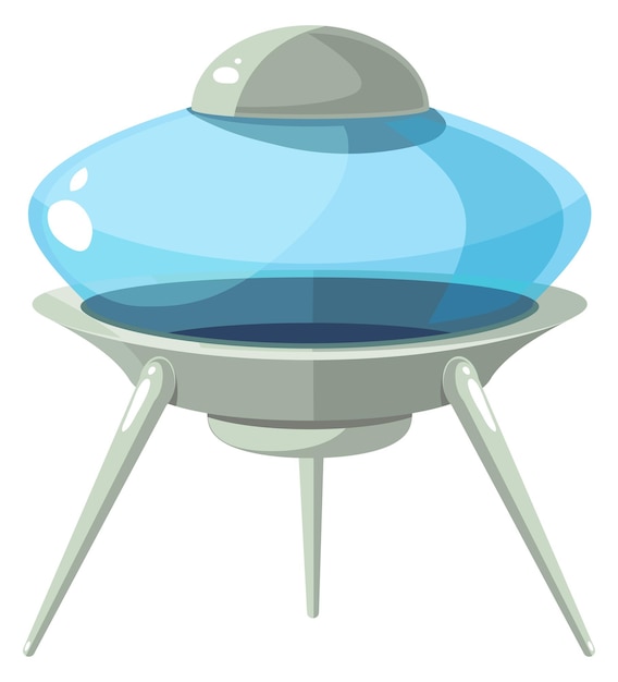 Vector ufo speelgoed pictogram cartoon ruimteschip alien ruimtevaartuig geïsoleerd op een witte achtergrond