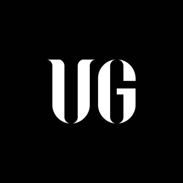 Vector ug u g letter logo design initial letter ug linked circle uppercase monogram logo white color ug logo u g design ug u g