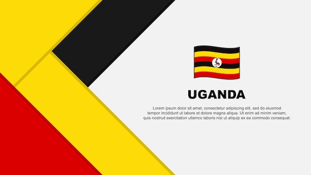 ウガンダの旗の抽象的な背景 デザイン テンプレート ウガンダ独立記念日のバナー 漫画のベクトル図 ウガンダの図