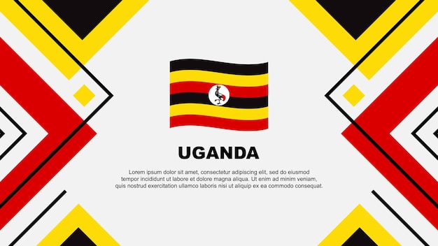 Vettore bandiera dell'uganda abstract background design template uganda independence day banner wallpaper vector illustration uganda illustration
