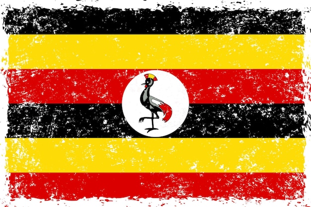 Uganda flag in grunge distressed style