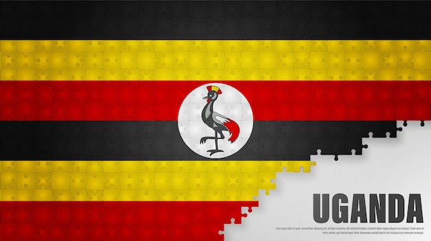 Fondo della bandiera dell'uganda elemento di impatto per l'uso che vuoi farne