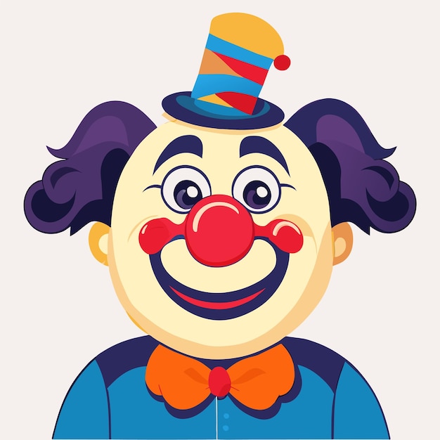 Ugly clown evil face hand drawn flat stylish cartoon sticker icon concept isolated illustration