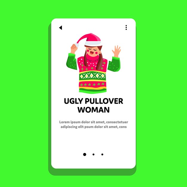 Ugly pullover woman vector