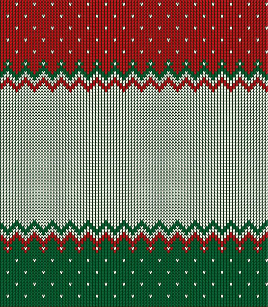 Уродливый свитер в Buffalo Plaid Merry Christmas and Happy New Year поздравительная открытка рамка границы иллюстрации вязаный фон бесшовный узор со скандинавскими орнаментами в народном стиле