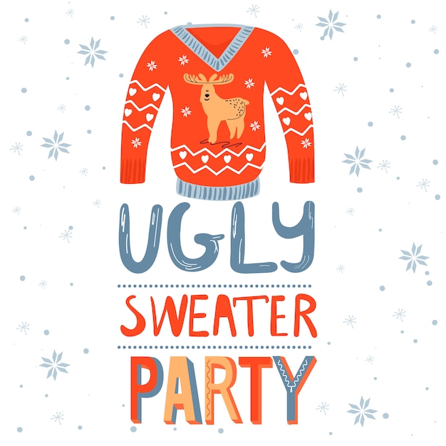 Ugly sweater party lettering