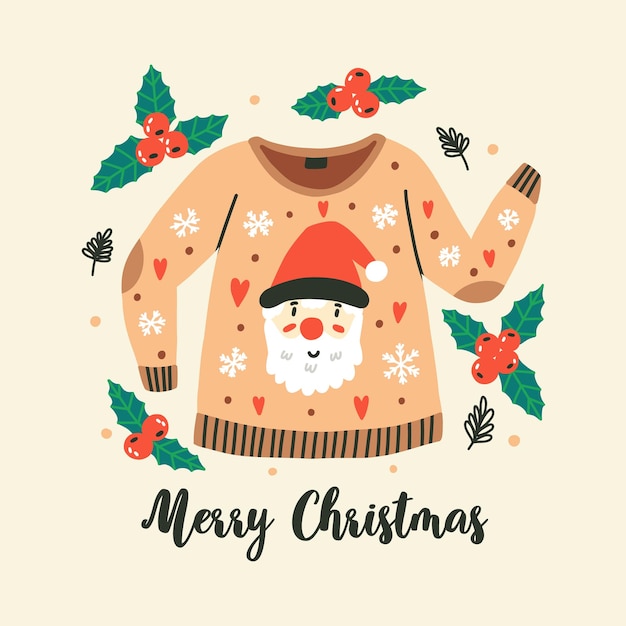 Принт ugly sweaters с поздравительной надписью