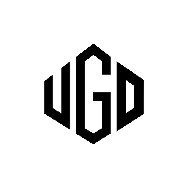 UGO letter logo ontwerp met veelhoek vorm UGO veelhoek en kubus vorm logo ontwerp UGO zeshoek vector logo sjabloon witte en zwarte kleuren UGO monogram bedrijf en vastgoed logo